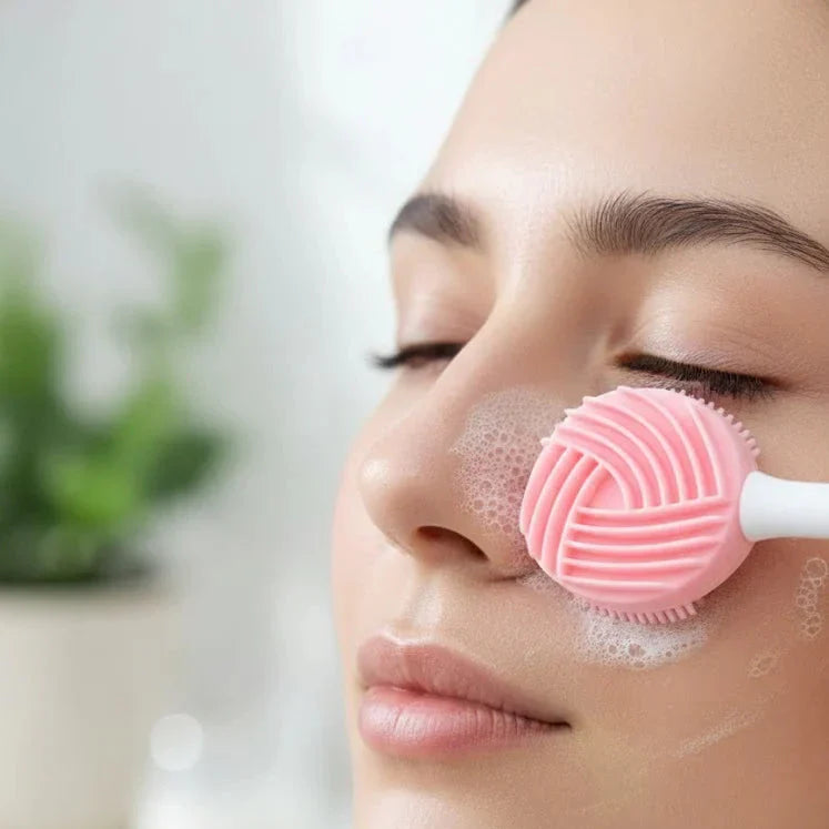 Sweet Beauty - 3-in-1 Silicone Gel Face Cleaning Makeup Puff Set